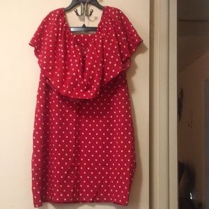 Two piece set size 4X red and white polkadot